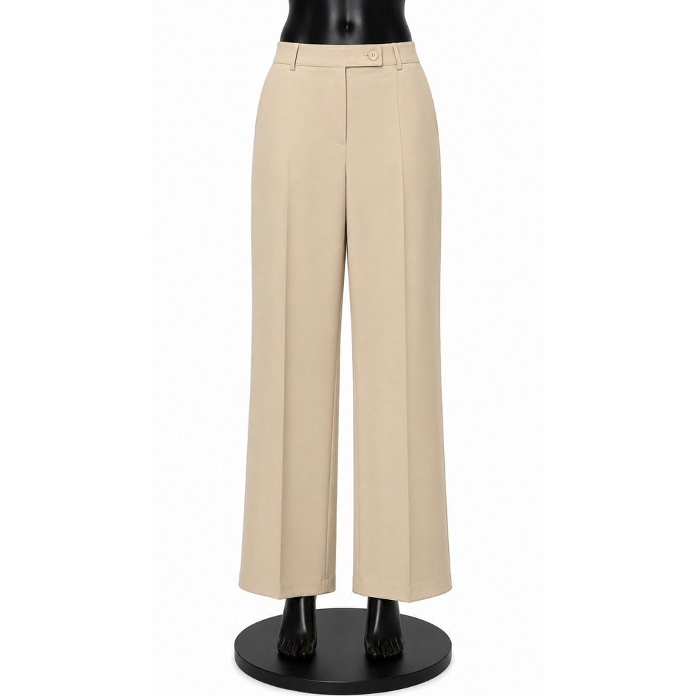 Soft Works Womens Comfort Waist Casual Pants Size 10 Beige Poly Knit Stretch - Picture 1 of 12